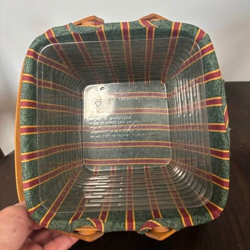 Vintage Longaberger 1995 Christmas Collection Cranberry Basket w/ Liner & Protec - Picture 5 of 7